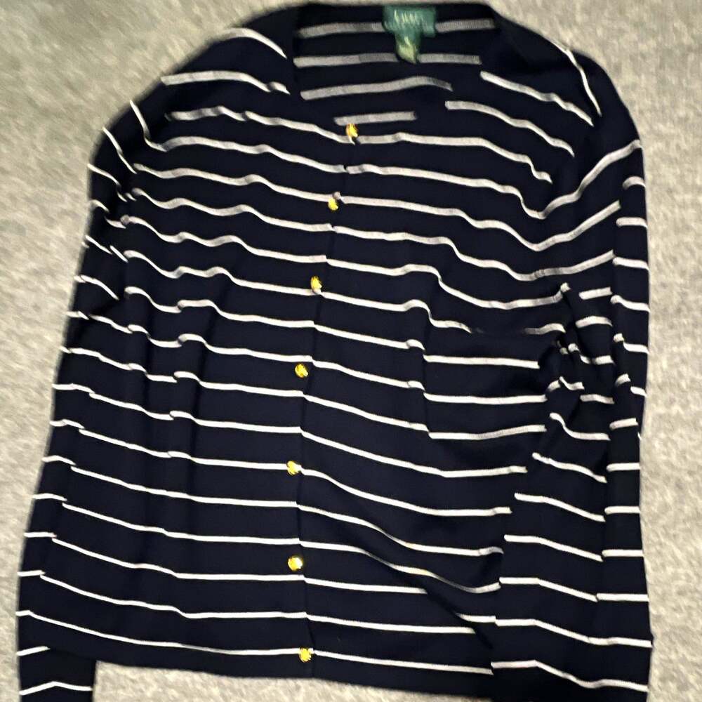 Lauren Ralph Lauren Women’s XL Striped Knit 100% cotton